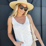Try Your Luck V-Neck Tank In Whip Cream - Infinity Raine