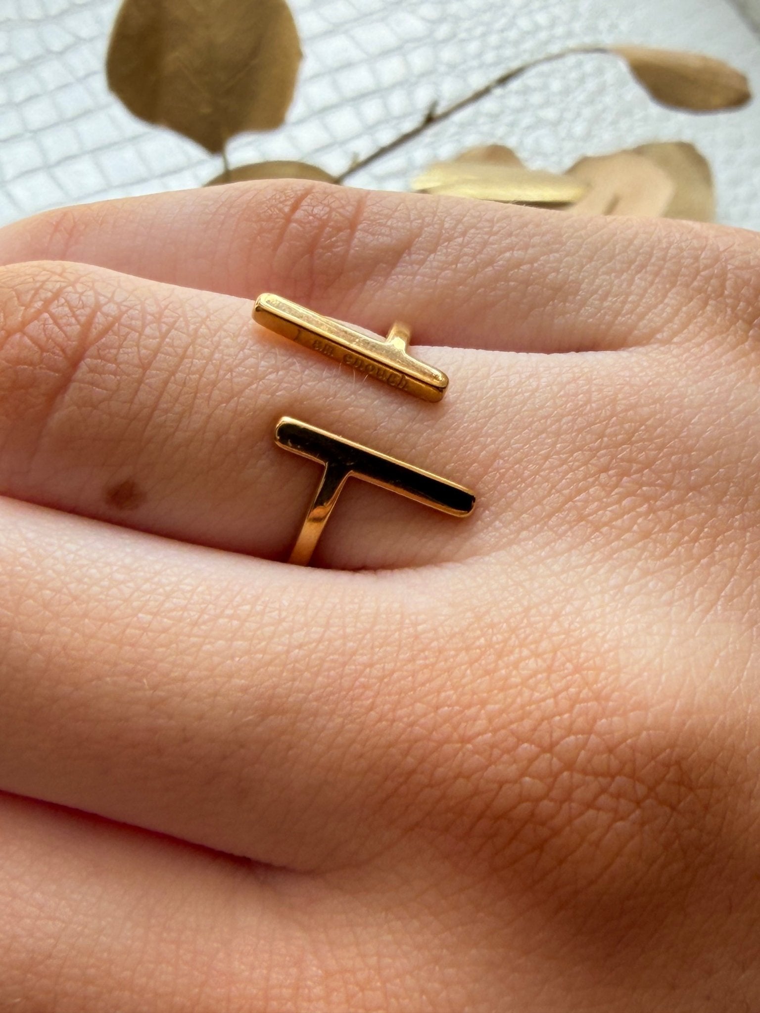 I Am Worthy Double Bar Ring - Infinity Raine