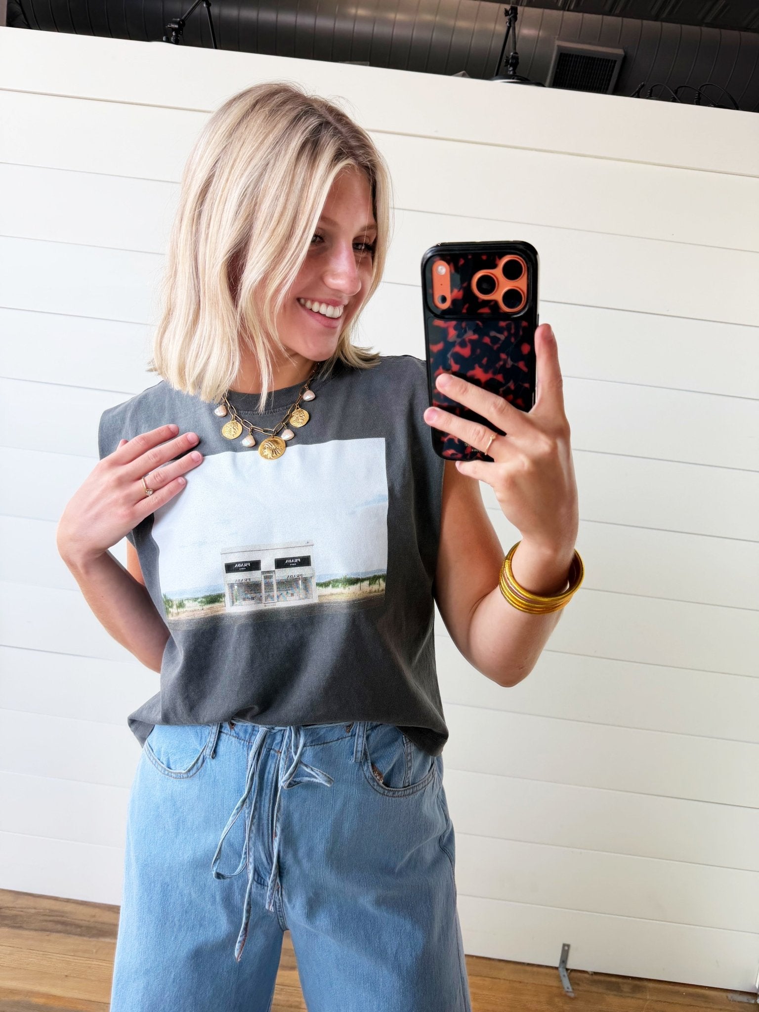 Iconic Marfa Boxy Tank In Washed Grey - Infinity Raine