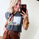 Iconic Marfa Boxy Tank In Washed Grey - Infinity Raine