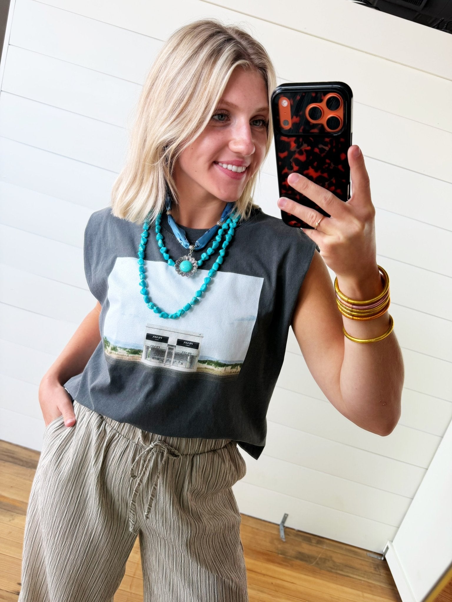 Iconic Marfa Boxy Tank In Washed Grey - Infinity Raine