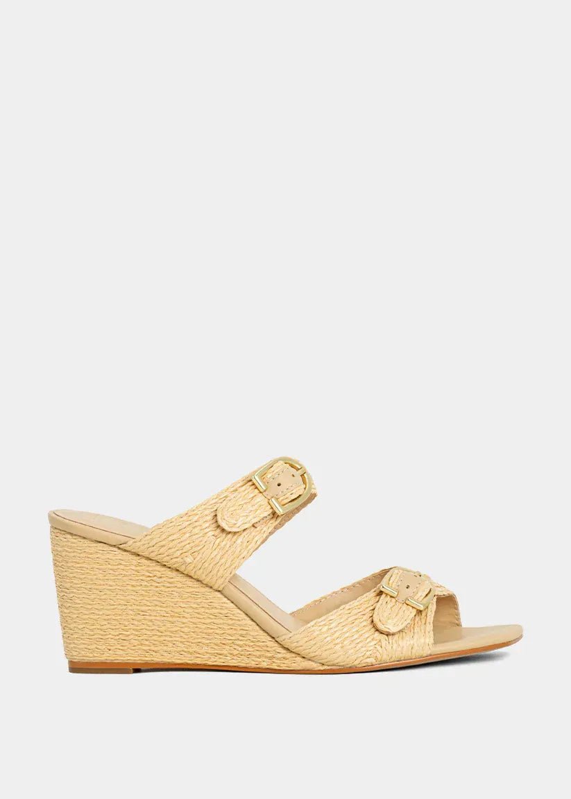 Ignacia Wedge Sandal In Natural Woven - Infinity Raine