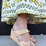 Ignacia Wedge Sandal In Natural Woven - Infinity Raine