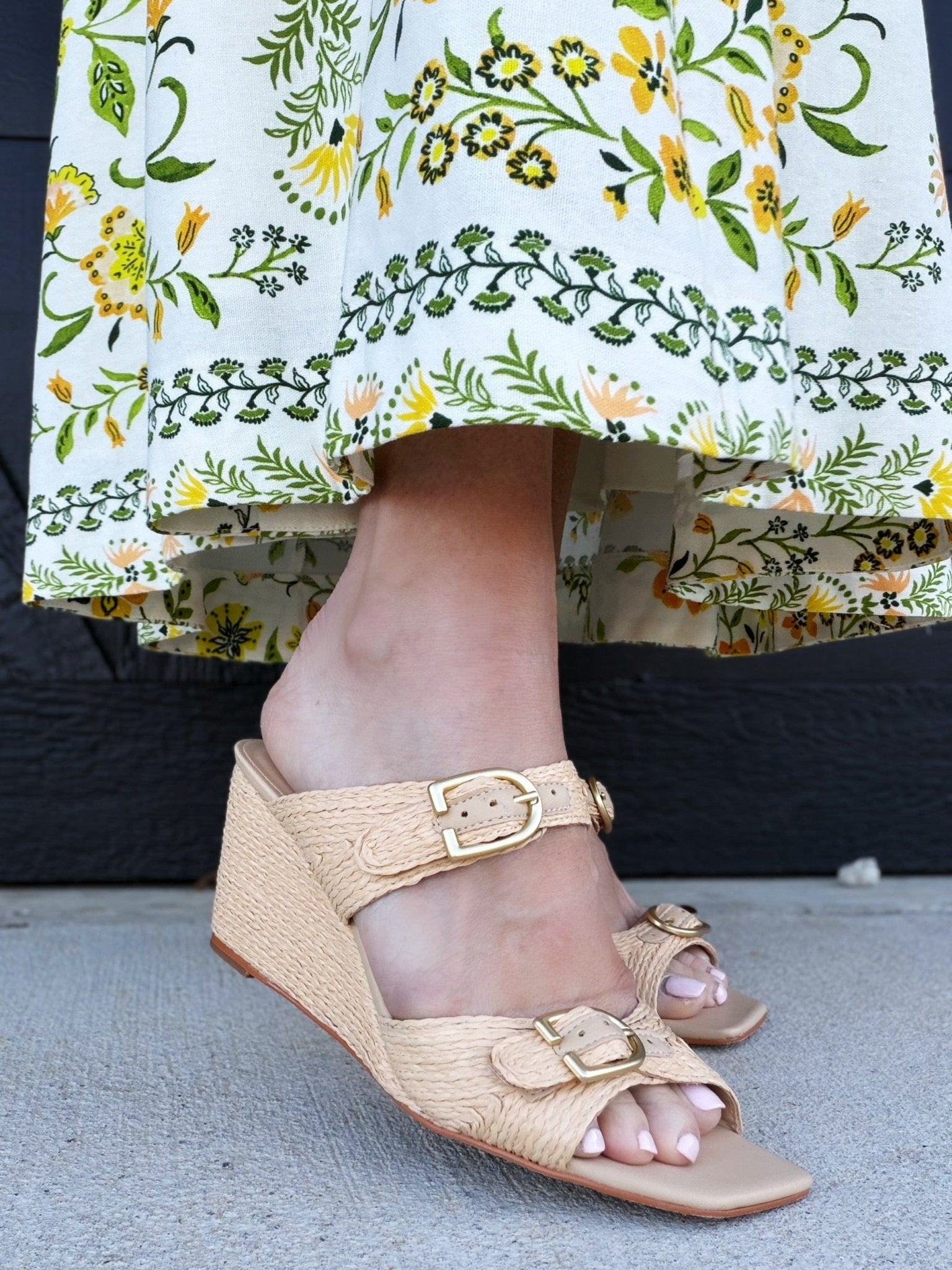 Ignacia Wedge Sandal In Natural Woven - Infinity Raine