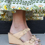 Ignacia Wedge Sandal In Natural Woven - Infinity Raine