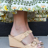 Ignacia Wedge Sandal In Natural Woven - Infinity Raine