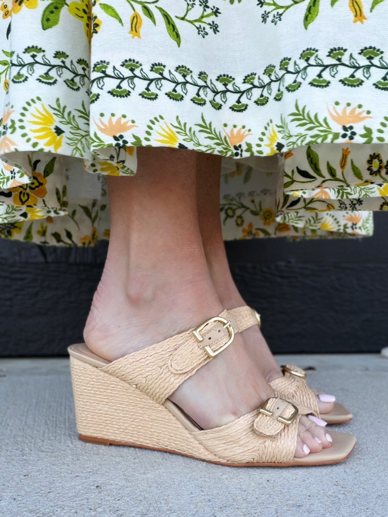 Ignacia Wedge Sandal In Natural Woven - Infinity Raine