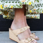 Ignacia Wedge Sandal In Natural Woven - Infinity Raine