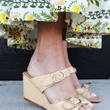 Ignacia Wedge Sandal In Natural Woven - Infinity Raine