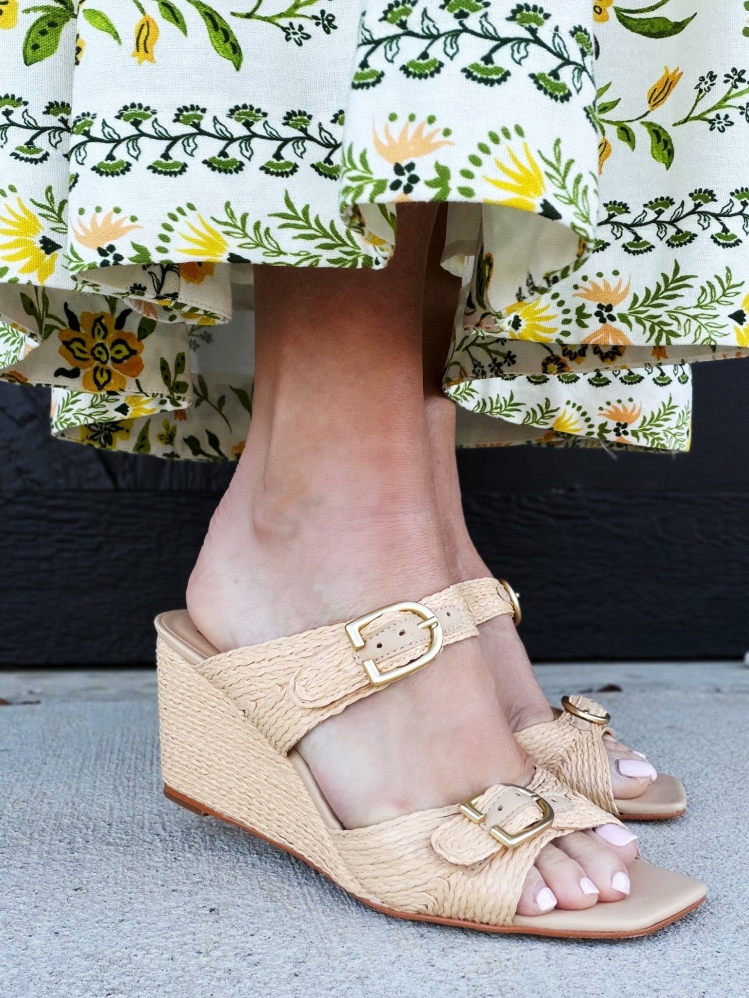 Ignacia Wedge Sandal In Natural Woven - Infinity Raine