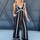 illa illa Jumpsuits & Rompers Embroider Jumpsuit In Black