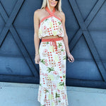illa illa Sets Vacation Halter Top And Skirt Set In Cream Multi