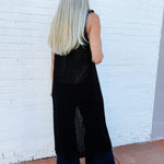 in february Outerwear - Cardigans Sleeveless Midi Cardigan In Black
