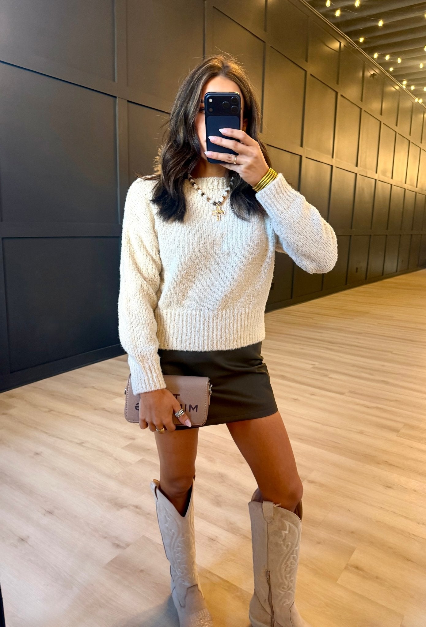 Indira Boat Neck Sweater In Oatmeal - Infinity Raine