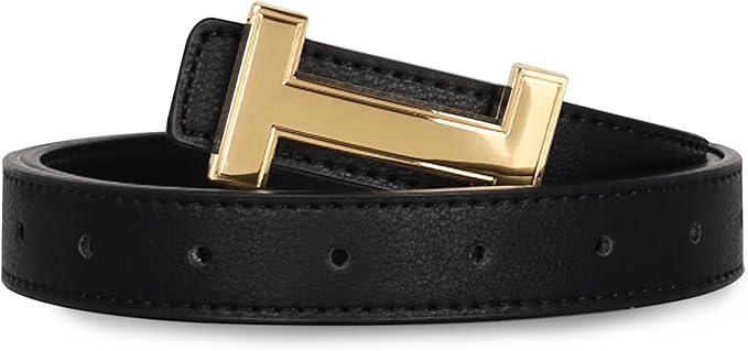 Faux Leather Gold Buckle Fashion Belt - Infinity Raine