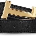 Faux Leather Gold Buckle Fashion Belt - Infinity Raine