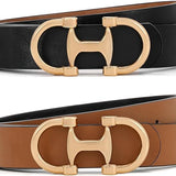 Gold Buckle Reversible Belts In Multi - Infinity Raine