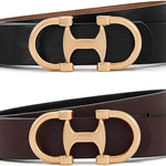 Gold Buckle Reversible Belts In Multi - Infinity Raine