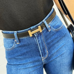 INFINITY RAINE Accessories - Belts Faux Leather Gold Buckle Fashion Belt