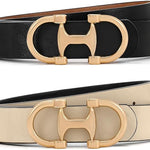 Gold Buckle Reversible Belts In Multi - Infinity Raine