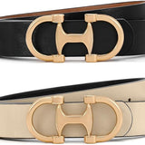 Gold Buckle Reversible Belts In Multi - Infinity Raine