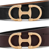 Gold Buckle Reversible Belts In Multi - Infinity Raine