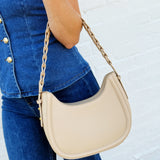 Braided Shoulder Bag In Nude - Infinity Raine