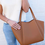 INFINITY RAINE Bags - Purses & Handbags Faux Leather Shoulder Bag In Camel 93455350