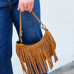 Fringe Purse In Brown Leather - Infinity Raine