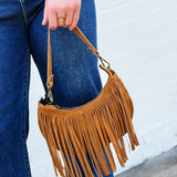 Fringe Purse In Brown Leather - Infinity Raine