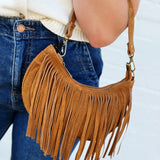 Fringe Purse In Brown Leather - Infinity Raine