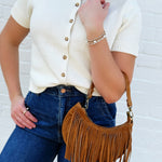 Fringe Purse In Brown Leather - Infinity Raine