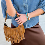 Infinity Raine Bags - Purses & Handbags Fringe Purse In Brown Leather 10894326