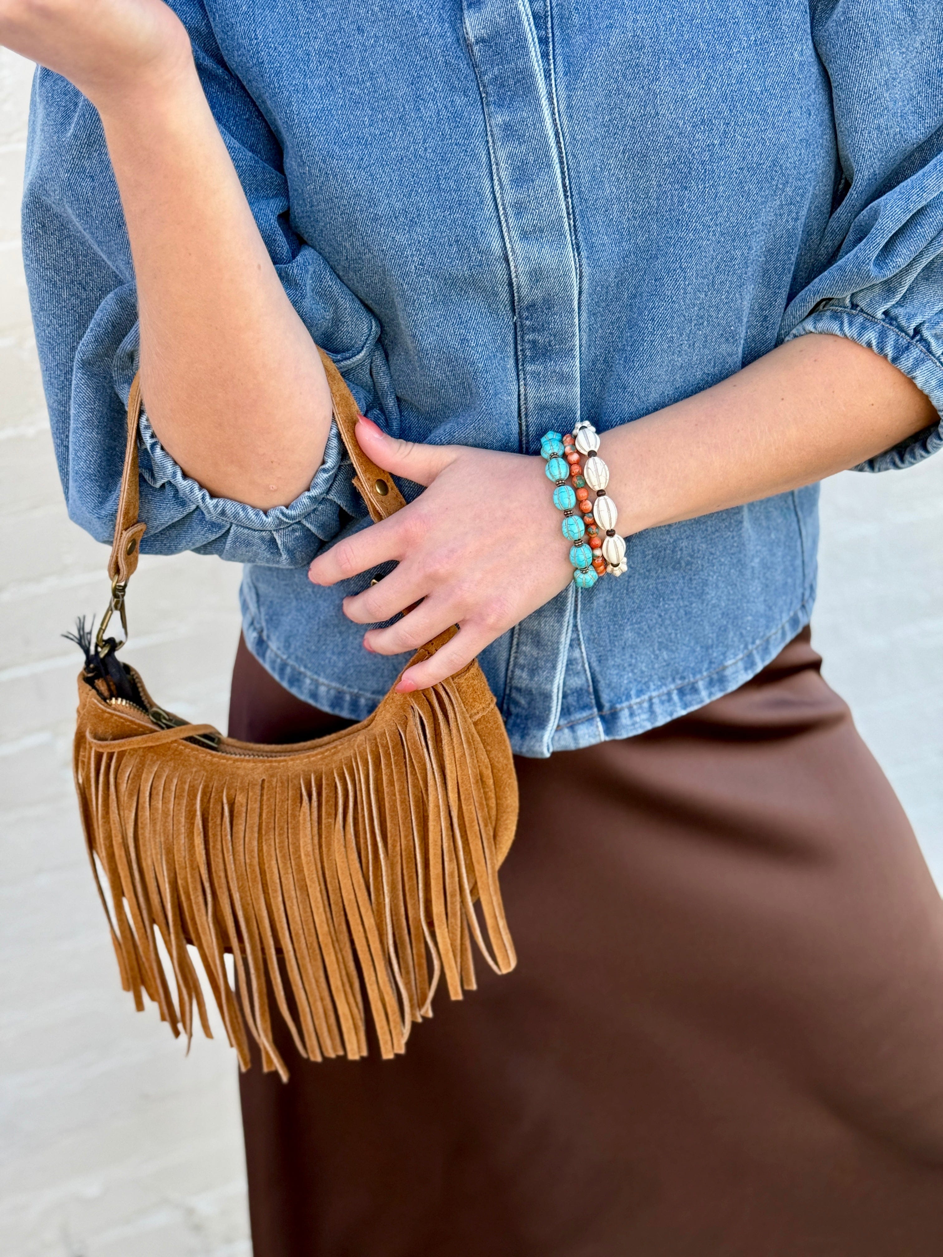 Infinity Raine Bags - Purses & Handbags Fringe Purse In Brown Leather 10894326