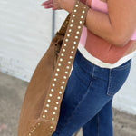 Genuine Suede Studded Saddle Bag - Infinity Raine
