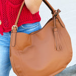 Hobo Tote Bag In Camel - Infinity Raine