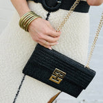 Infinity Raine Bags - Purses & Handbags Straw Woven Boho Clutch Purse In Black 92085494