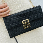 Infinity Raine Bags - Purses & Handbags Straw Woven Boho Clutch Purse In Black 92085494