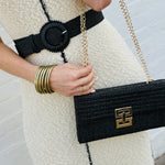 Infinity Raine Bags - Purses & Handbags Straw Woven Boho Clutch Purse In Black 92085494