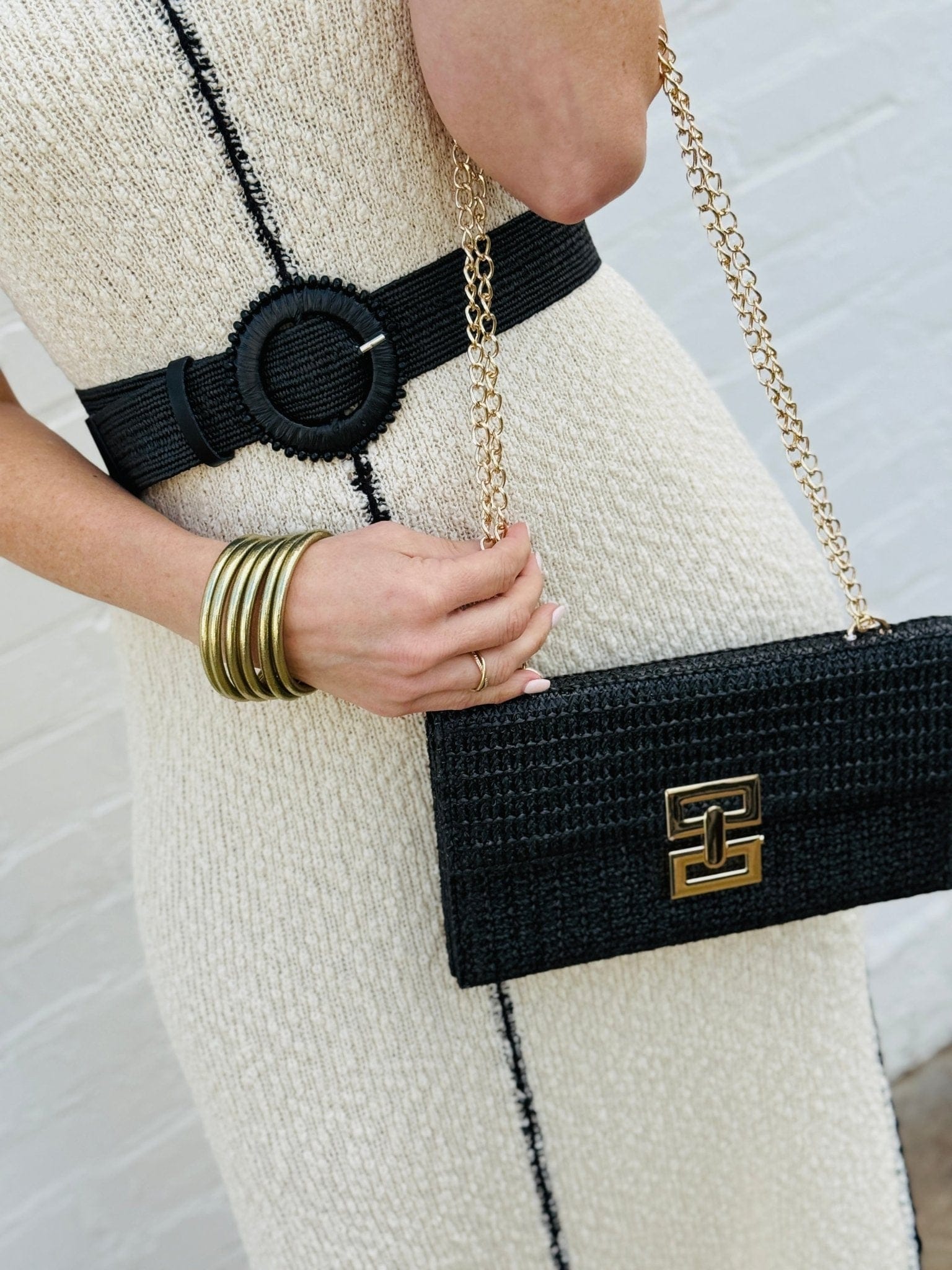 Infinity Raine Bags - Purses & Handbags Straw Woven Boho Clutch Purse In Black 92085494