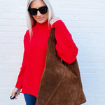 INFINITY RAINE Bags - Purses & Handbags Suede Slouchy Hobo Bag In Brown 26790134