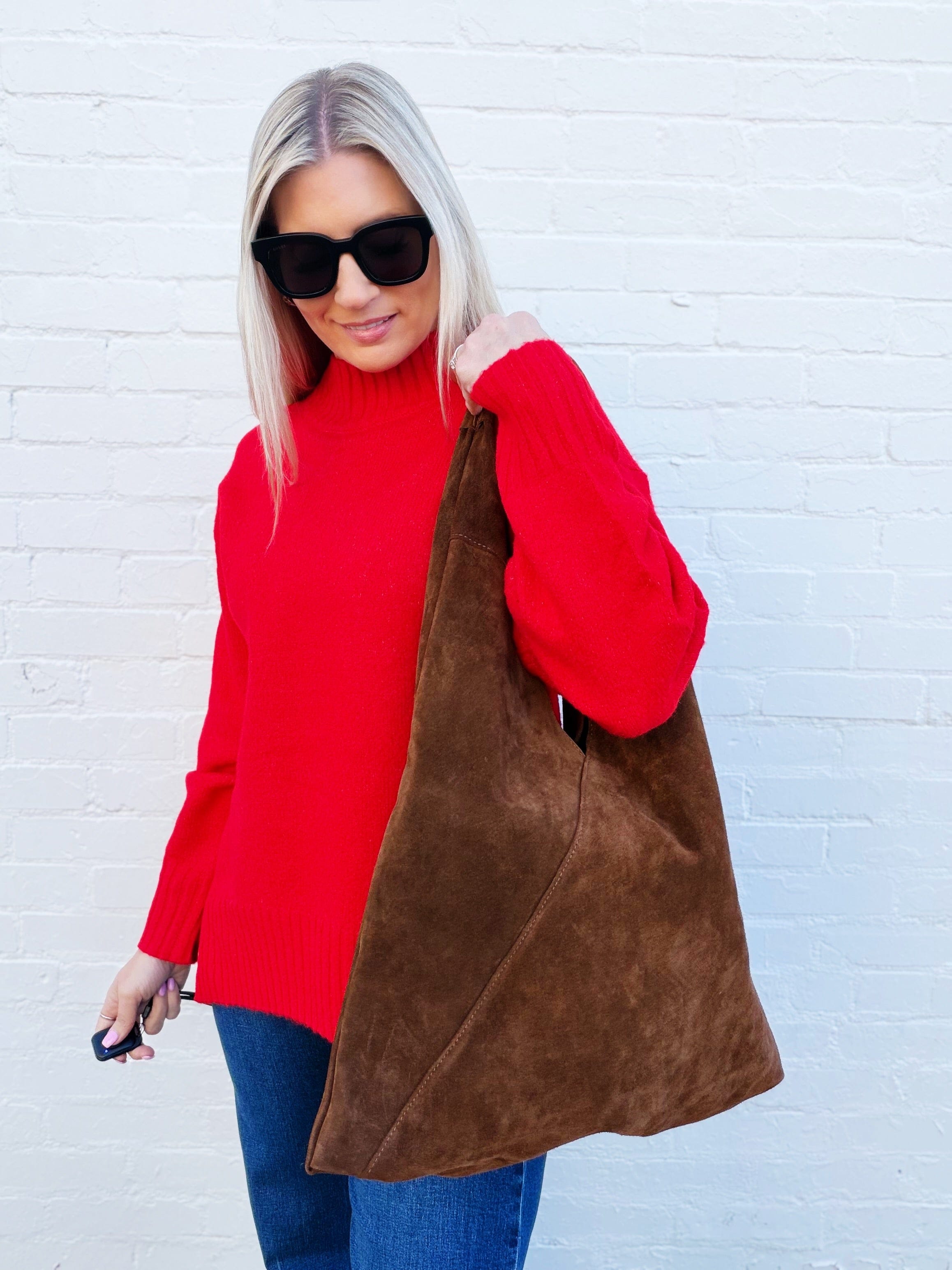 INFINITY RAINE Bags - Purses & Handbags Suede Slouchy Hobo Bag In Brown 26790134