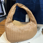 Woven Shoulder Bag in Nude - Infinity Raine