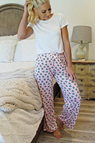 Hello Mello Holiday Pants-Holly Berry - Infinity Raine