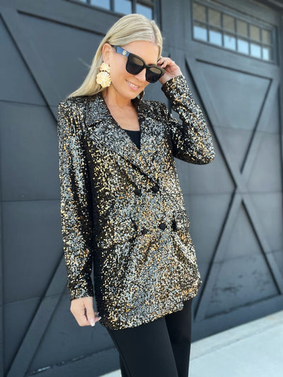 Sequin Jacket-Gold - Infinity Raine