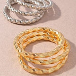 3 PC Twisted Omega Stretch Bracelet In Multi - Infinity Raine