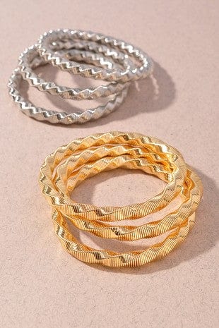 3 PC Twisted Omega Stretch Bracelet In Multi - Infinity Raine