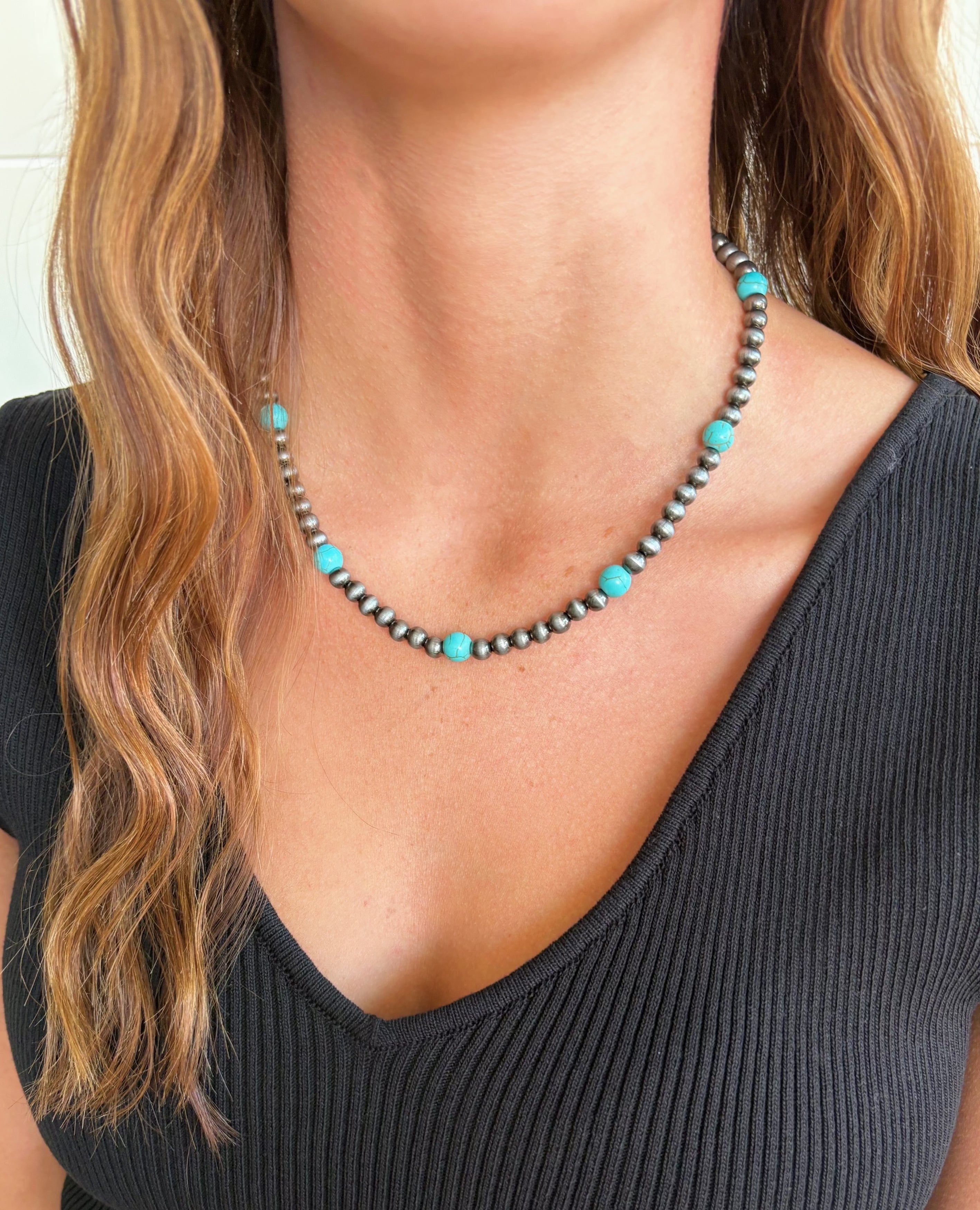 Navajo String Necklace With Turquoise - Infinity Raine