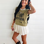 Infinity Raine Muscle Tank In Army Green - Infinity Raine
