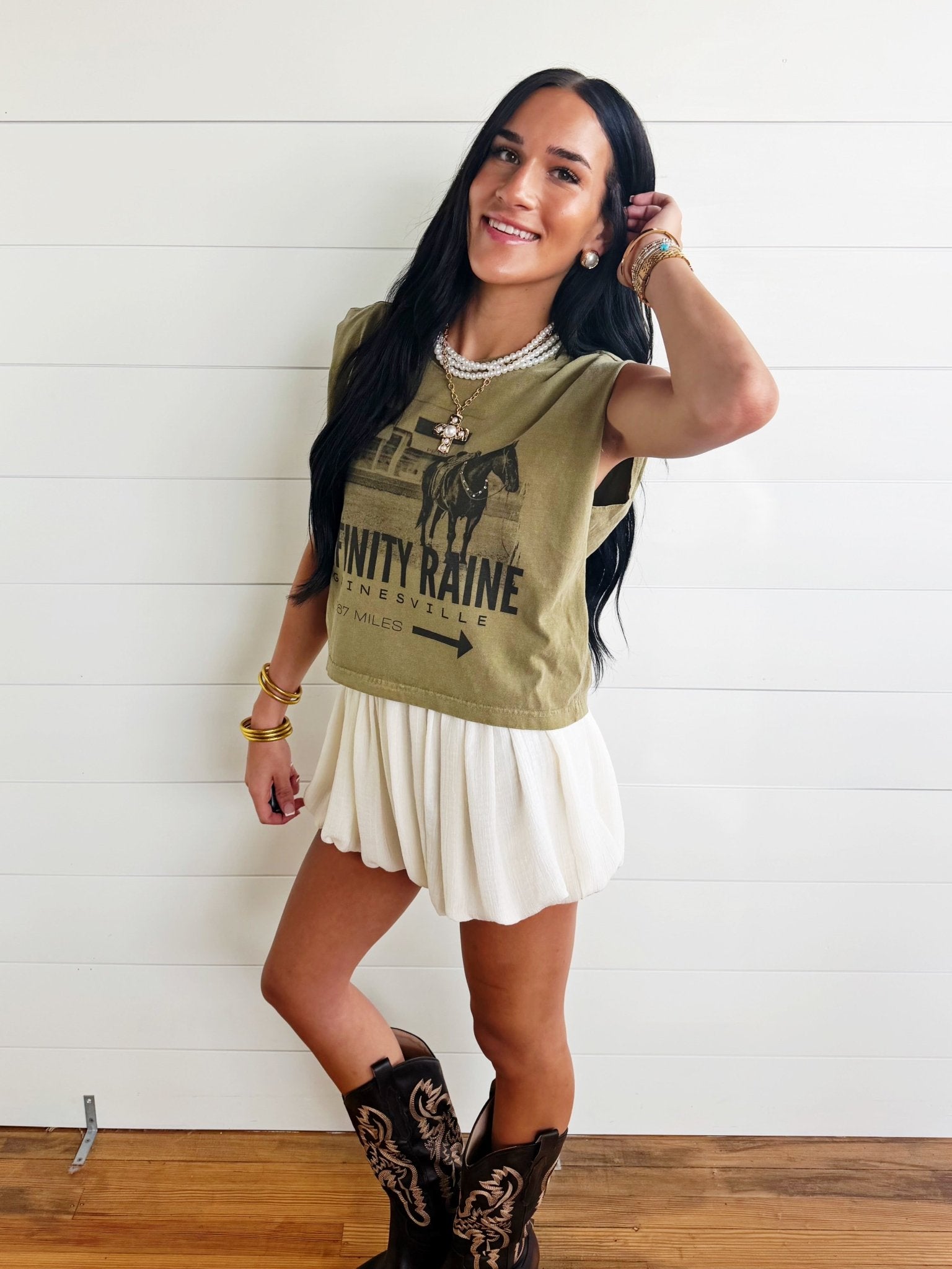 Infinity Raine Muscle Tank In Army Green - Infinity Raine
